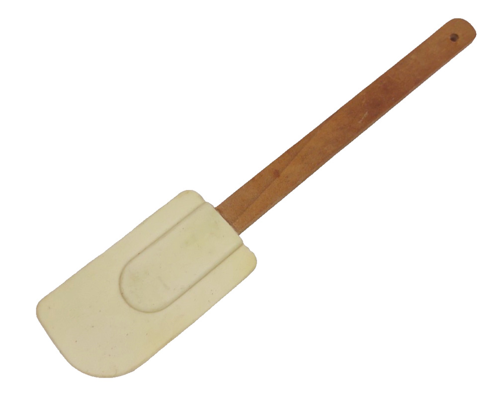 Vintage Rubber Silicone Spatula w Wooden Handle 10.5β USA Hanging Hole